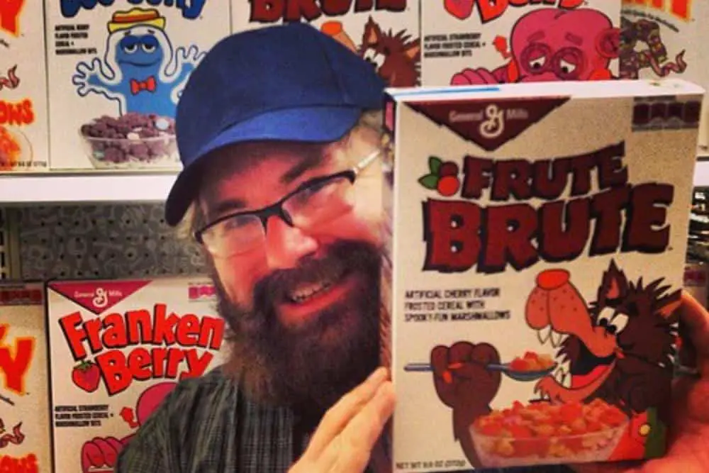 Fruit Brute Cereal in hands of a person