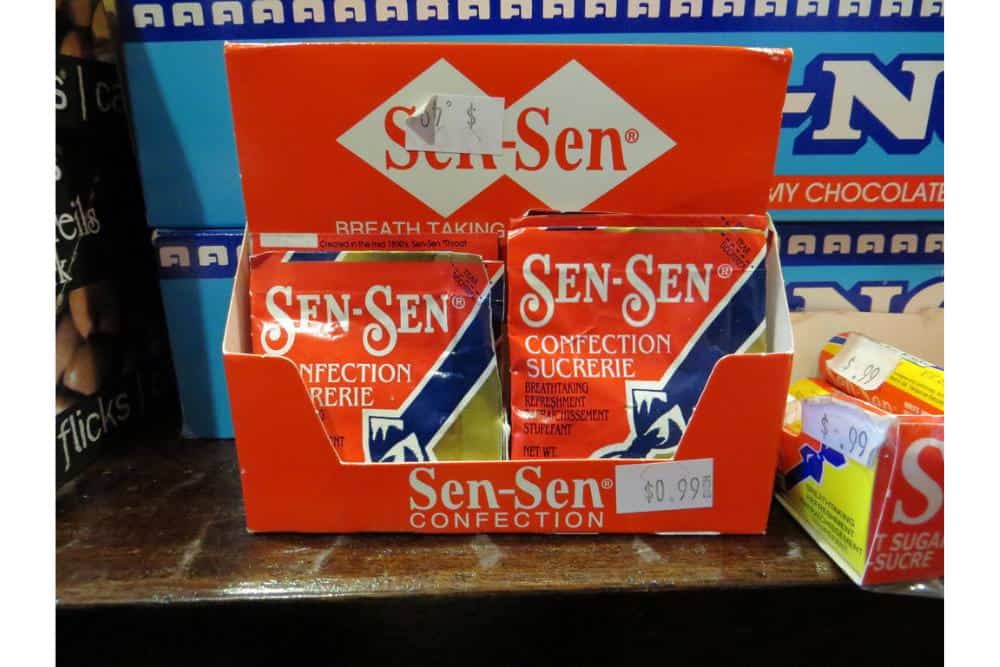 A box of Sen Sen Candy