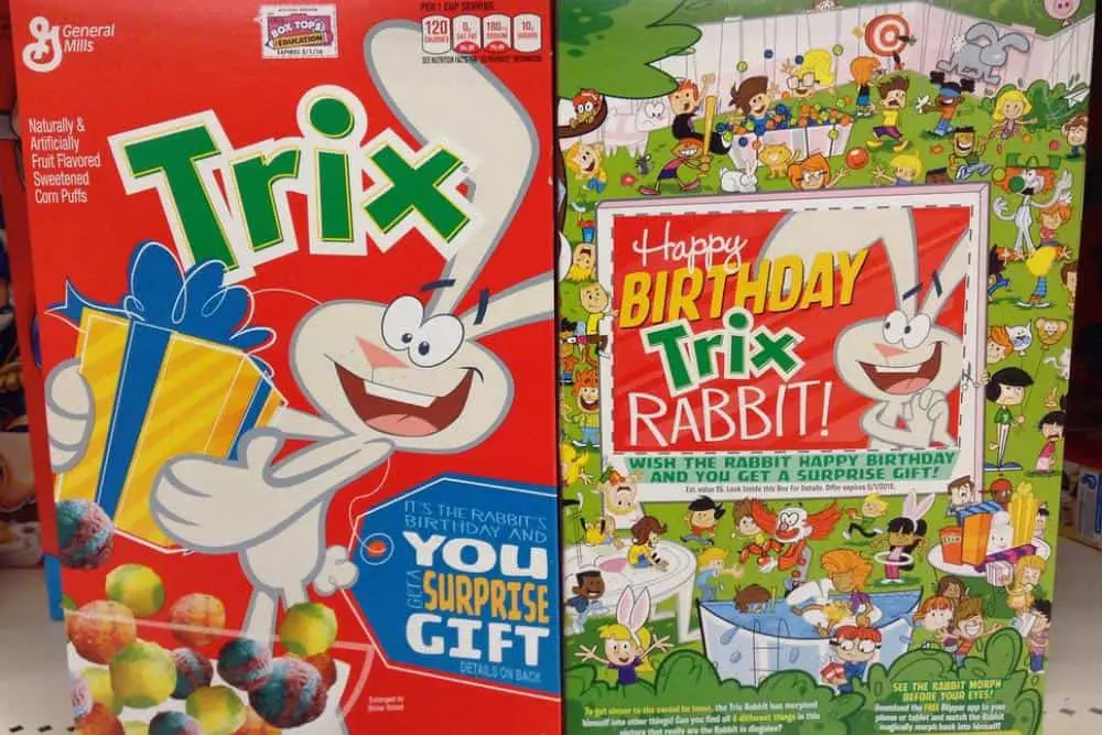 A limited edition box of Trix Cereal
