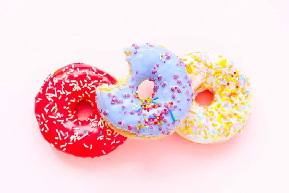 Different flavors of donuts with various icings