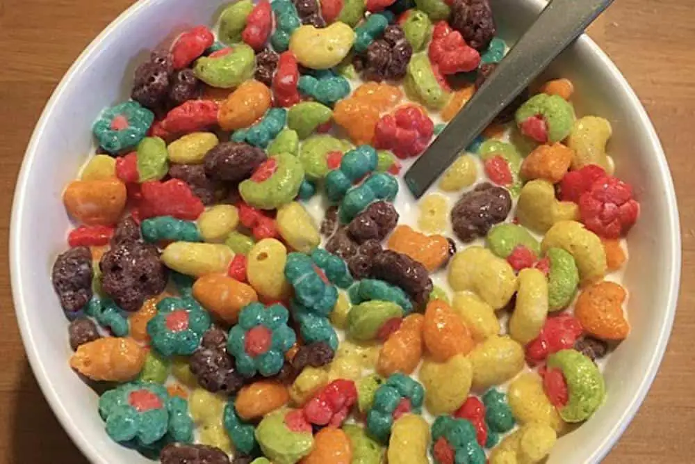 The colorful fruit shaped Trix cereal