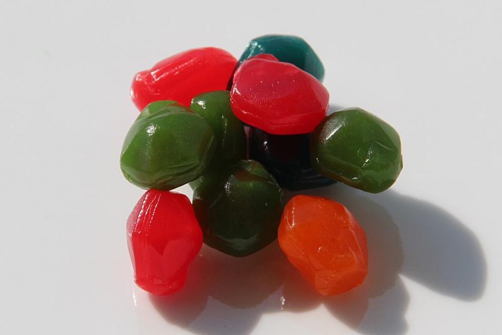 The oval-shaped Fruit Gushers candy