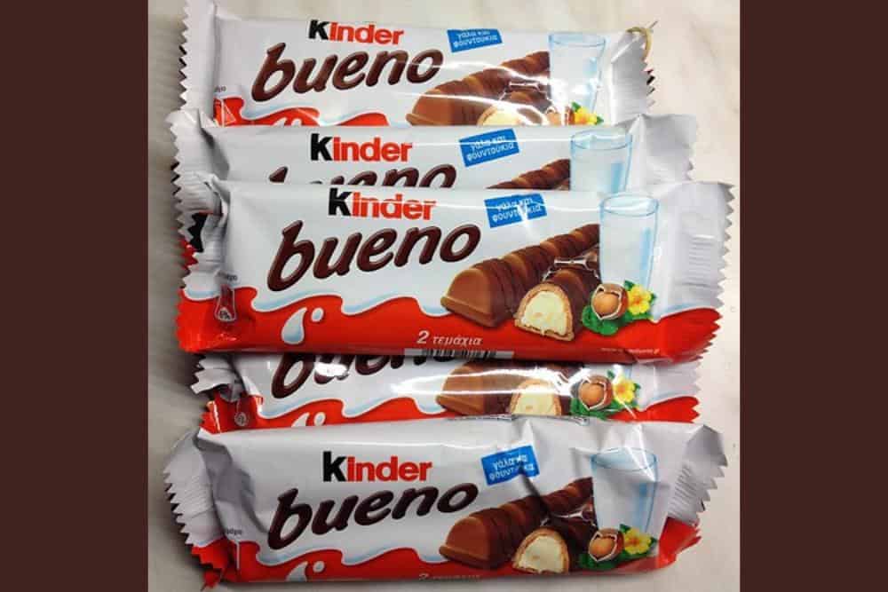 Kinder Bueno bars wrapped