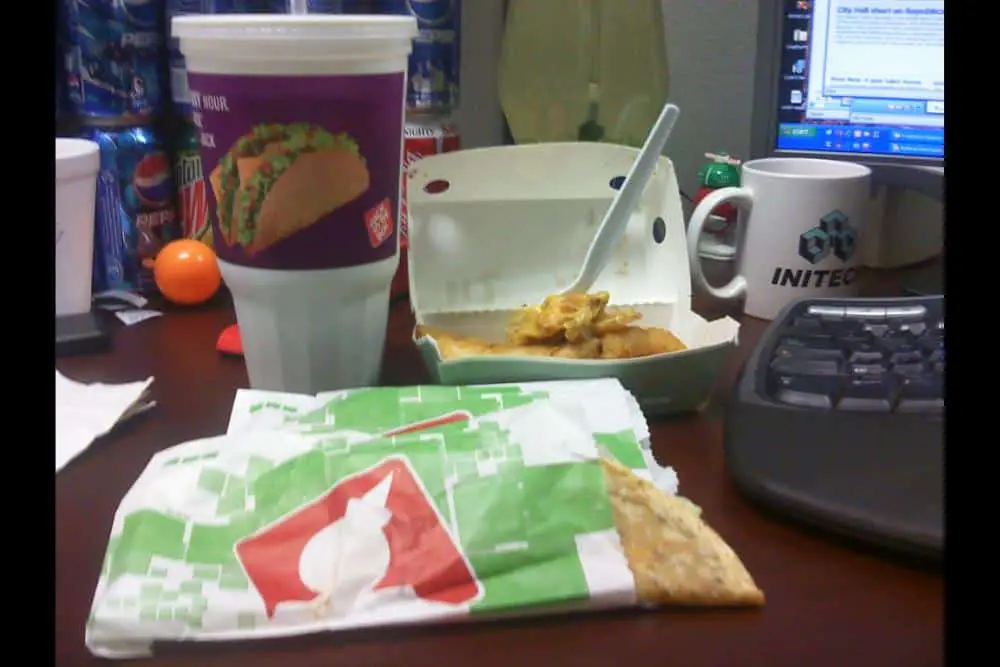 Jack in the Box Two Tacos, drink and Tiny Tacos